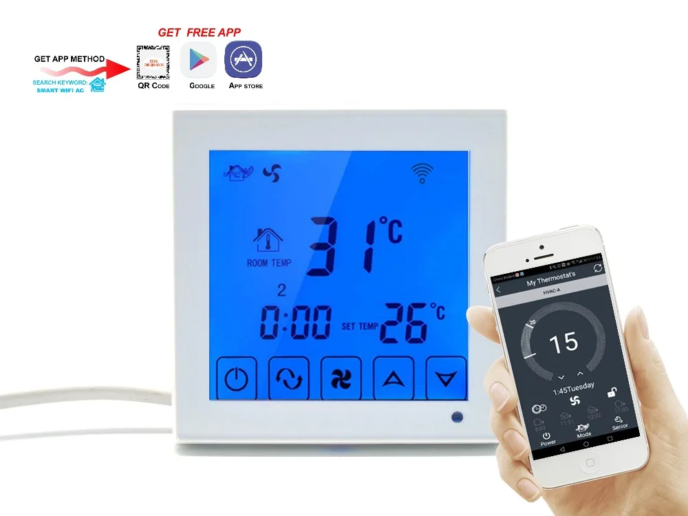 Termostato inteligente programável de digitas da temperatura