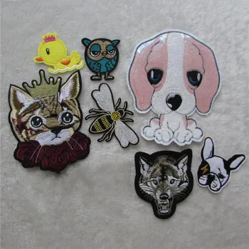 

new style Animal Patches For Clothing Iron On Embroidered Appliques DIY Apparel Accessories Patches For Clothing Fabric Badges