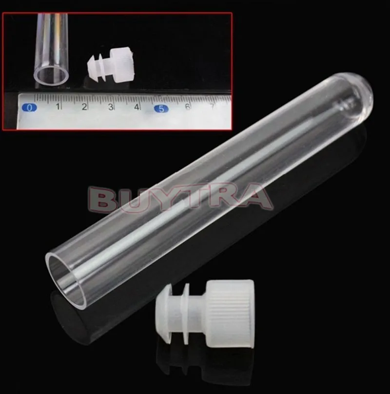 20 PCS Plastic Test Tube With Plug Clear Like Glass Wedding Favor Tubes Party Favour Chemistry Laboratory Supplies 12x75mm