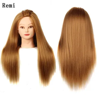 

24"Mannequin Head Hair Yaki Synthetic Maniqui Hairdressing Doll Heads Cosmetology Mannequin Heads Women Hairdresser Manikin