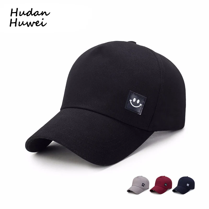 

Cotton Men Women Baseball Cap with smiling face logo 5 Panel SnapBack Gorras Trucker Hat Trucker Hat casquette topee