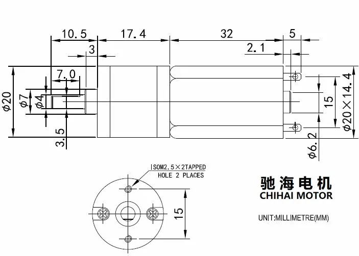 ChiHai мотор CHR-GM20-180 DC Шестерни двигатель 12В высокого качества 125 об/мин 6V 62 об/мин