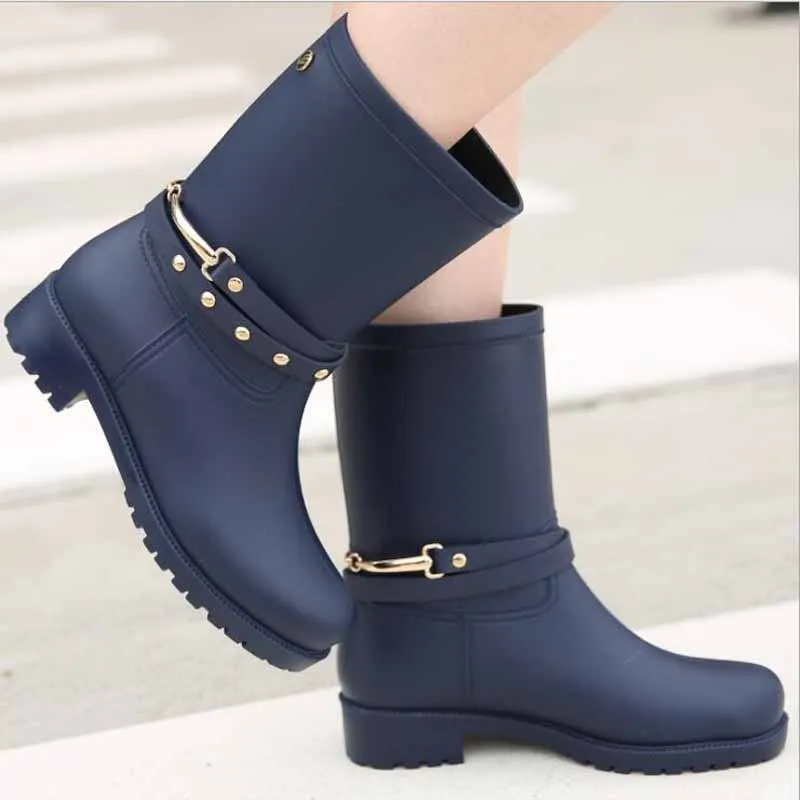 $20.52 Women Rain Boots Transparent Waterproof Colorful Spring Autumn Shoes Rain Boot Woman Ankle Boots La