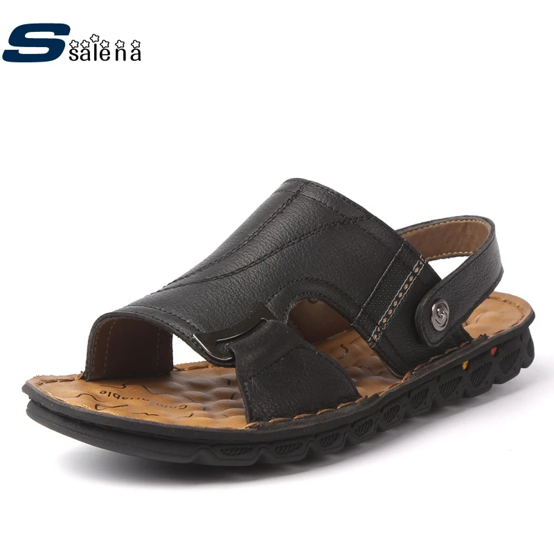 

Genuine Leather Platform Sandals Men Non-Slip Summer Men Shoes Fashion High Quality AA50002