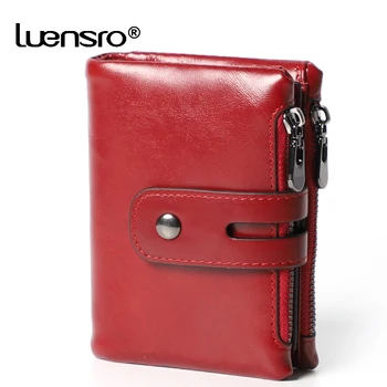 

100% Real Genuine Leather Women Purses Short Zipper Small Wallet Ladies Moenybag Card Holder Wallet Women Leather Wallets New