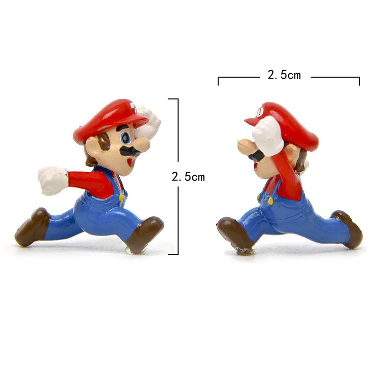 2017 Super Mario Bros Figure Mario Bullet Mushroom Tortoise Wall Well PVC Action Figure Model Toys DIY Decoration Gift