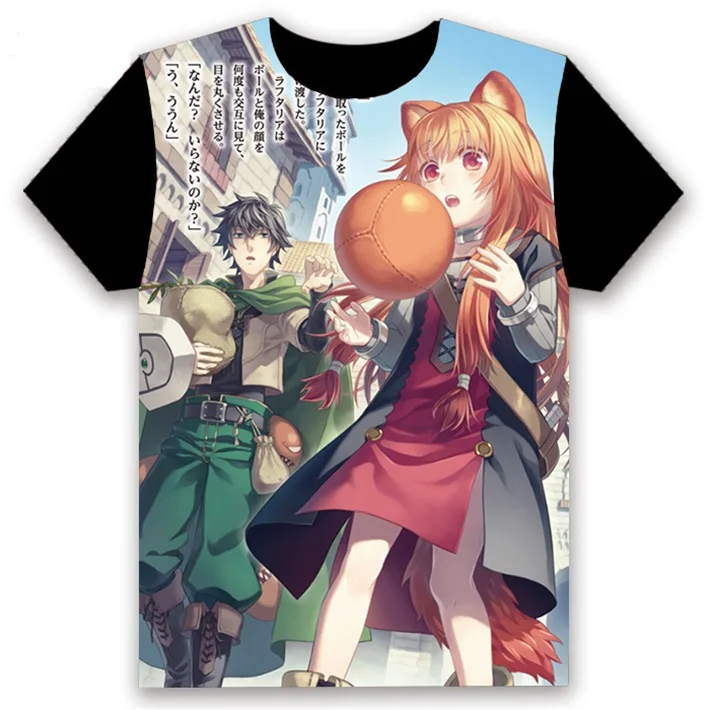12 Футболка аниме The Rising of the Shield Hero Naofumi Iwatani Косплей короткий рукав для женщин и мужчин черная футболка Повседневная летняя рубашка Otaku - Цвет: 12