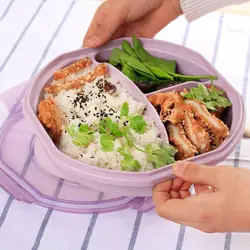 MICCK пшеничной соломы Коробки для обедов Экологичные круглый Bento box BPA бесплатно Портативный с ложкой Еда контейнер для Кухня Еда хранения