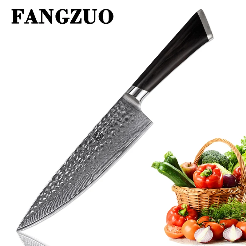 FANGZUO 8 дюймов дамасский нож кухонный VG10 японский 67 слой стальной нож шеф-повара острый нож инструменты для резки мяса Палисандр Ручка бла - Цвет: CW-8 inch Knife