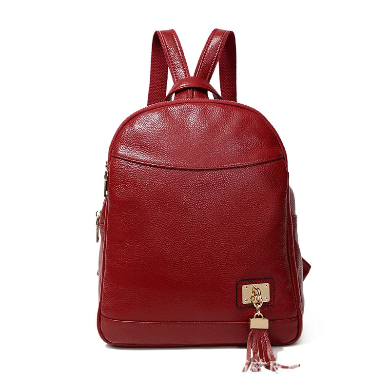 

New Fashion 100% Genuine Leather Women Backpacks High Quality Female Real Natural Leather Ladies Girl Student Casual Backpack