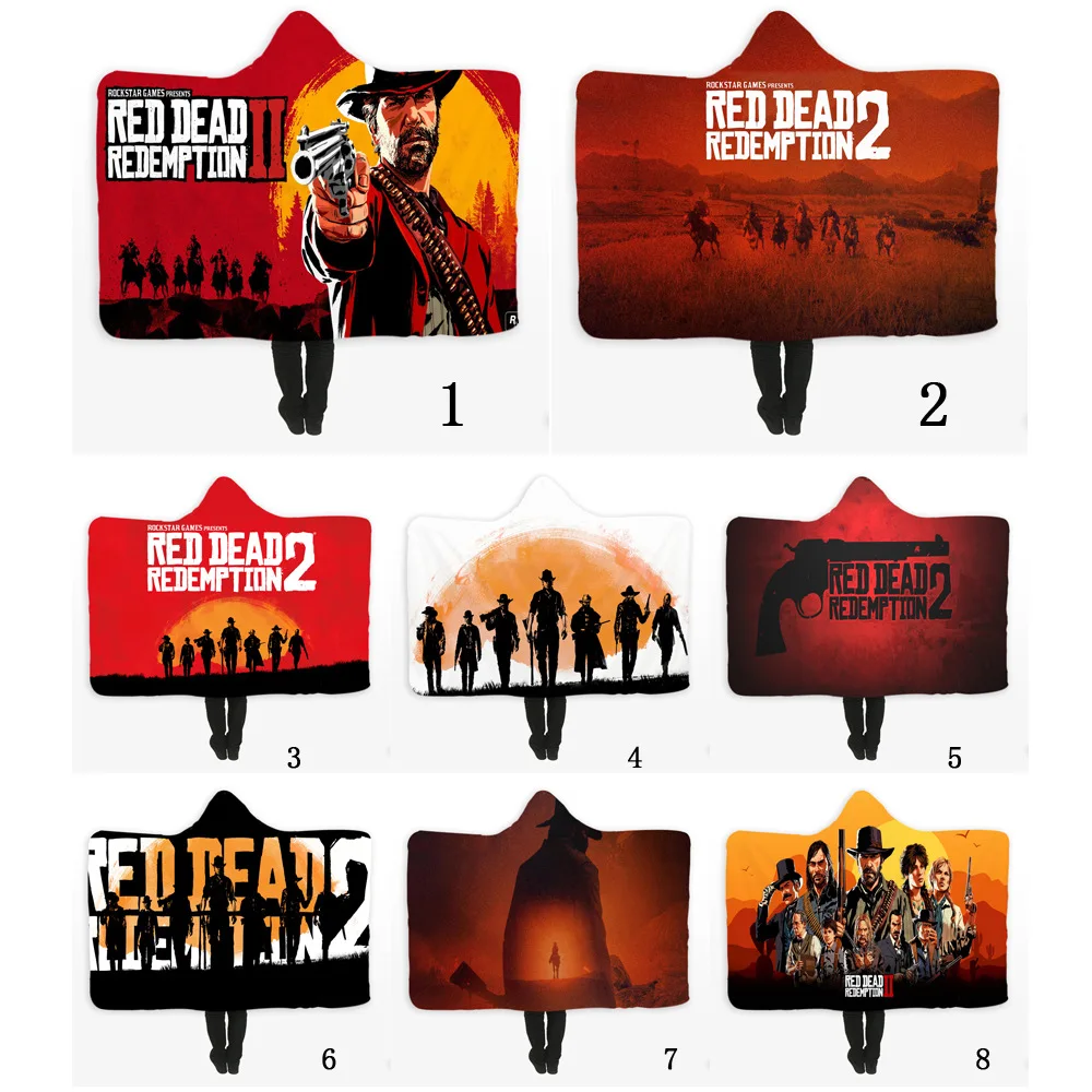 RedDeadRedemption23DPrintedPlushHoodedBlanketsWinterWarmth