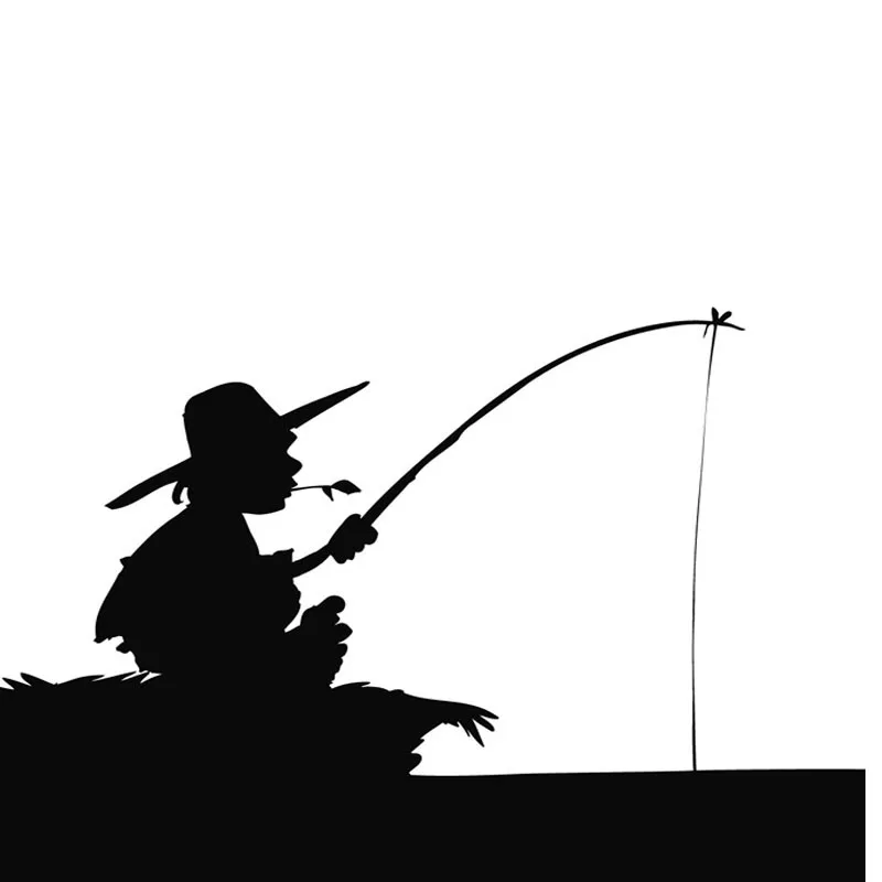 

A Man Fishing Wall Sticker Kids Room Decorative Vinyl Self Adhesive Cartoon Wall Decal For Bedroom