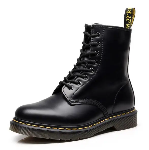 Новое поступление; классические мужские ботинки; Мужская обувь из натуральной кожи на шнуровке; ботильоны в байкерском стиле; высококачественные рабочие ботинки; 02C - Цвет: Черный