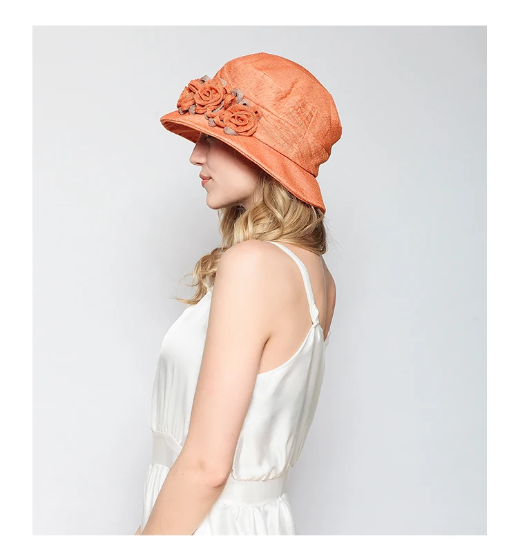 FS цветы пляжная шляпа от солнца для женщин шляпы элегантный летний складной бежевый с широкими полями хлопок солнцезащитный козырек кепки