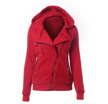

Hot 2017 autumn and Winter New zipper zipper Design Female Models Leisure Color Hooded Sweater