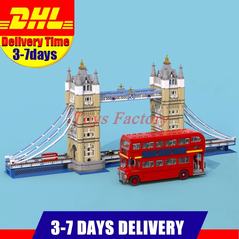 

2018 DHL LEPIN 17004 4295 PCS London Tower Bridge+21045 The London Bus Set Building Blocks Fit For 10258 10214
