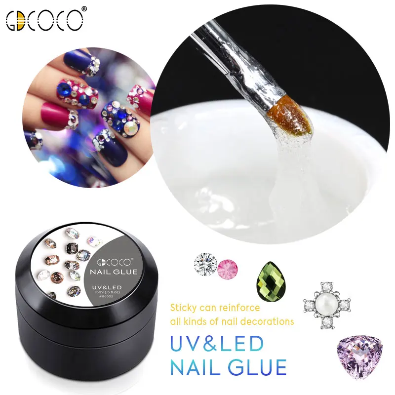 GDCOCO جديد وصول مسمار الغراء الراين نقع معطلة الأشعة فوق البنفسجية LED DIY مسمار تصميم سهلة الاستخدام ل كريستال أظافر مرصعة بالألماس الفن زينة