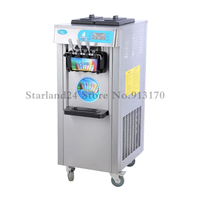 

Floor Stand Soft Ice Cream Machine Commercial Ice Cream Maker R22/R410a 20L Capacity 220V LED Display