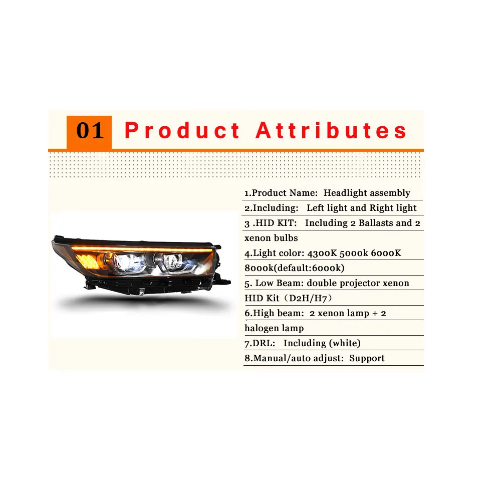 2 шт. светодиодный головной светильник s для Toyota Highlander Автомобильный светодиодный светильник s двойной ксеноновый Объектив Автомобильные аксессуары дневные ходовые огни противотуманный светильник