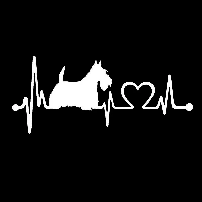 17,8*7,7 см Скотти шотландский терьер сердцебиение наклейка с собакой мультяшная наклейка животное автомобильные аксессуары C6-1146