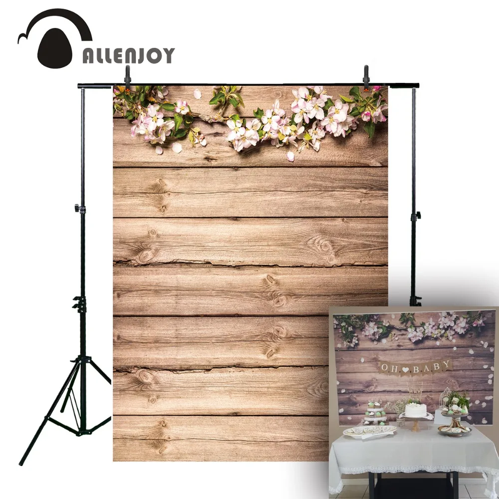 

Allenjoy photography backdrop spring Rustic Bridal Baby shower Birthday photocall photophone retro photobooth leaves photo prop