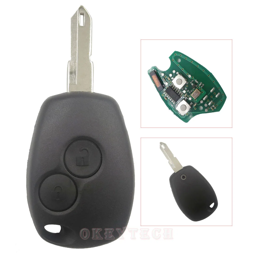Okeytech PCF7946 чип дистанционный ключ 433 МГц 2 кнопки без ключа для Renault Megane модус Клио Kangoo Logan Sandero Duster