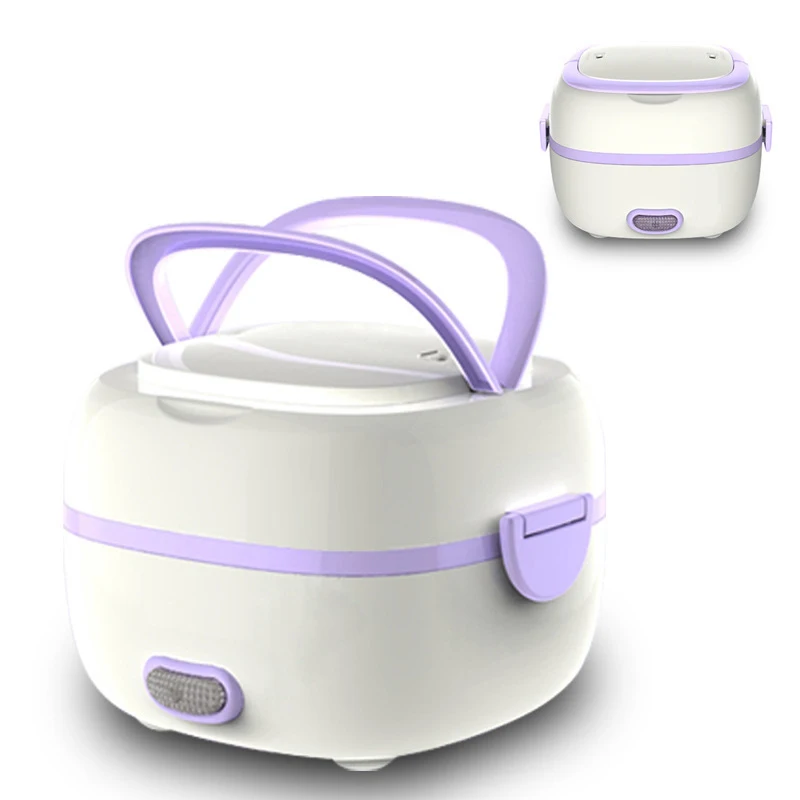 

EU US Plug Electric Heated Lunch Box 220V Stainless Steel Rice Cooker Food Warmer Container Mini Portable Thermos Bento Box