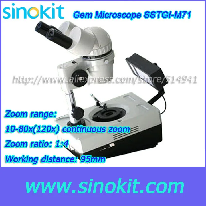 

Free Shipping 10-80x(120x) continuous zoom Professional Gemological Microscope - SSTGI-M71