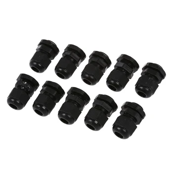 

10 Pcs PG9 Black Waterproof Cable Gland Connectors