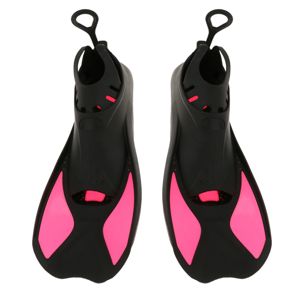 Perfeclan Kid Adult Full Foot Short Fins Scuba Diving Swim Training Flippers Rosy XS Snorkeling Fins 
