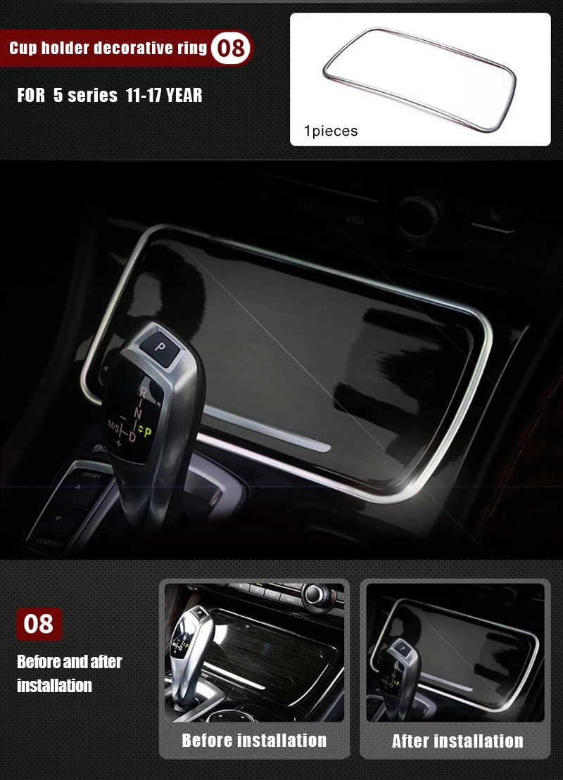 Автомобильная внутренняя центральная консоль коробка переключения передач с блестками вентиляционная рамка Крышка модификации отделка полосы наклейка для BMW 5 серии F10 F18 525