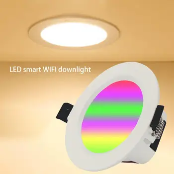 

AC85-265V 7W RGBW LED Downlight Smart WiFi APP Remote Control Down Light Compatible with Tmall Genie Alexa Amazon Google Home