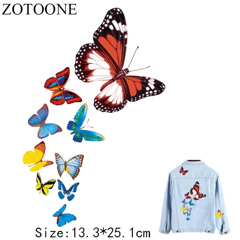 

Prajna Big Butterfly Patch Iron-on Heat Transfers Patch Washable Appliqued Patches For Clothes T-shirt Dresses DIY Decoration D1