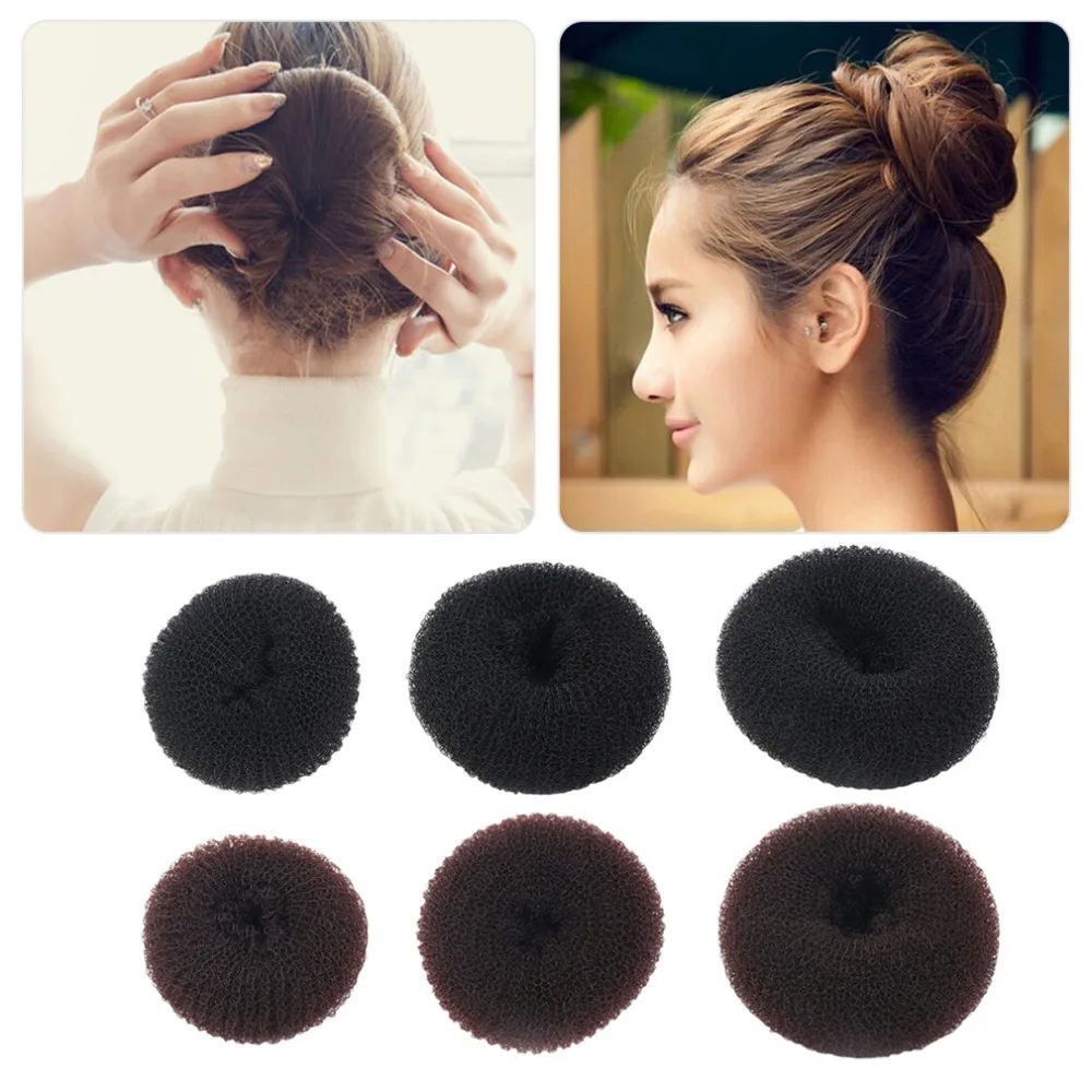 

Ball Shape Hairband Cute Women Girls Sponge Bract Head Meatball Head Hair Bun Maker Ring Donut Shape Hairband Hair Styling Tool