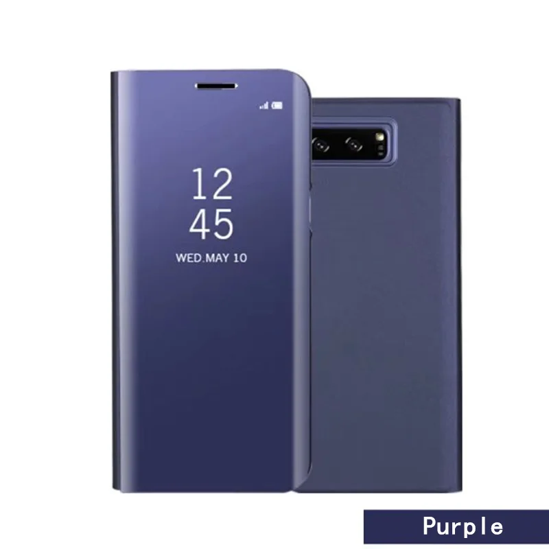 Прозрачный зеркальный умный чехол для samsung S10 PLUS S9 J6/J4 NOTE8 A6 J7 PRO J5 J3 S7 EDGE A9 кожаный флип-чехол с подставкой