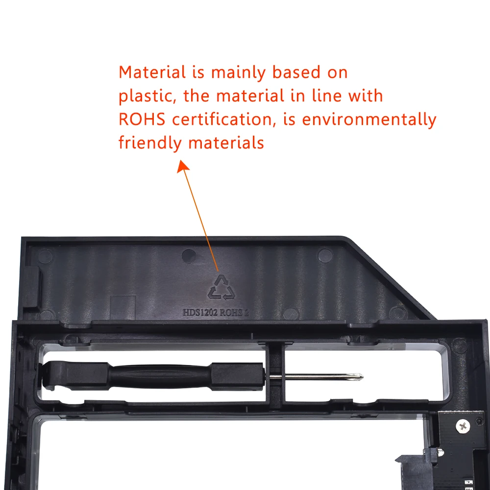 TISHRIC пластик Optibay 2nd HDD Caddy Box 9,5 мм SATA 3,0 для 9/9. 5 мм 2," SSD адаптер CD DVD HDD чехол Корпус для ноутбука