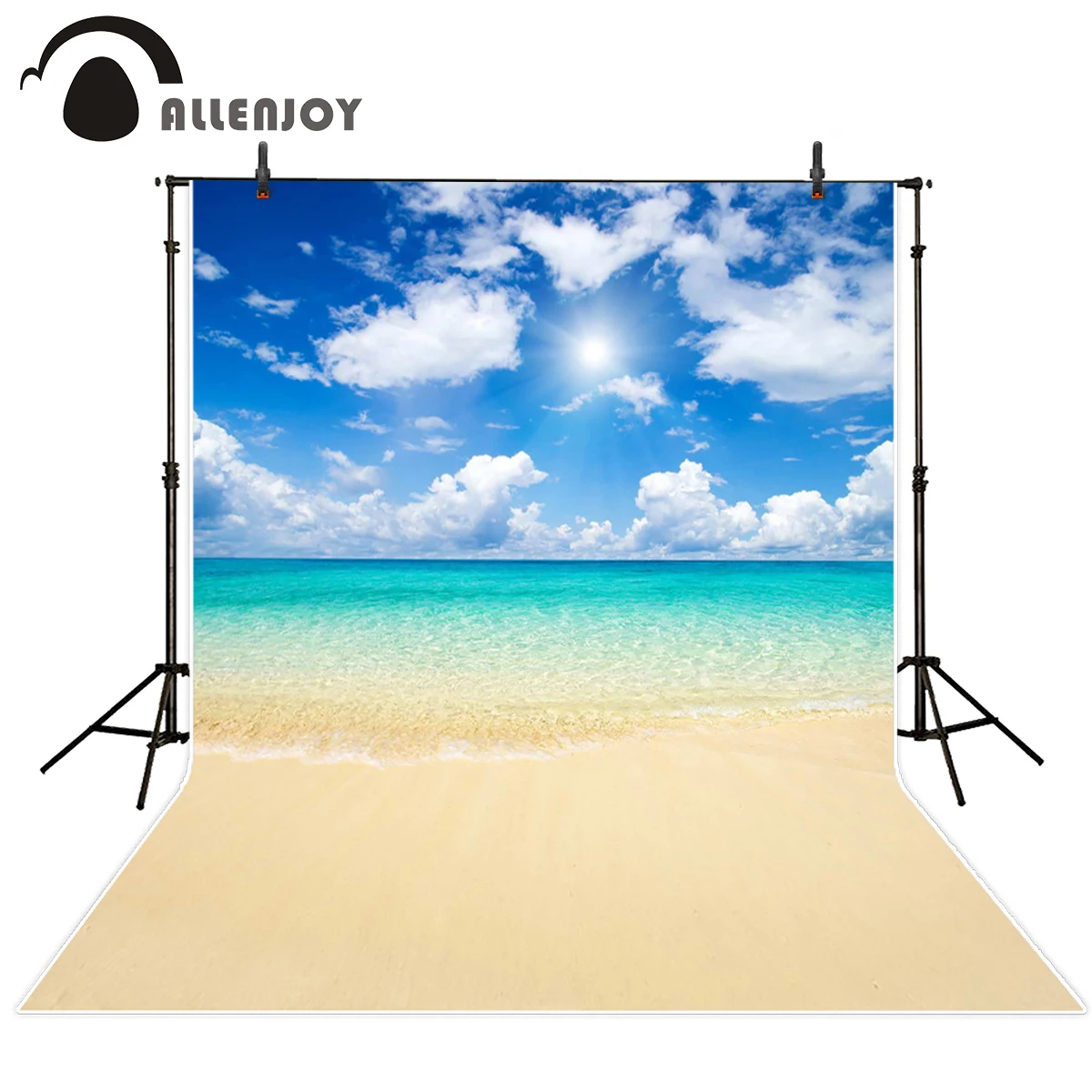 

Allenjoy photography backdrops blue sky sea beach sunny summer holiday backgrounds for photo studio photocall photophone vinyl