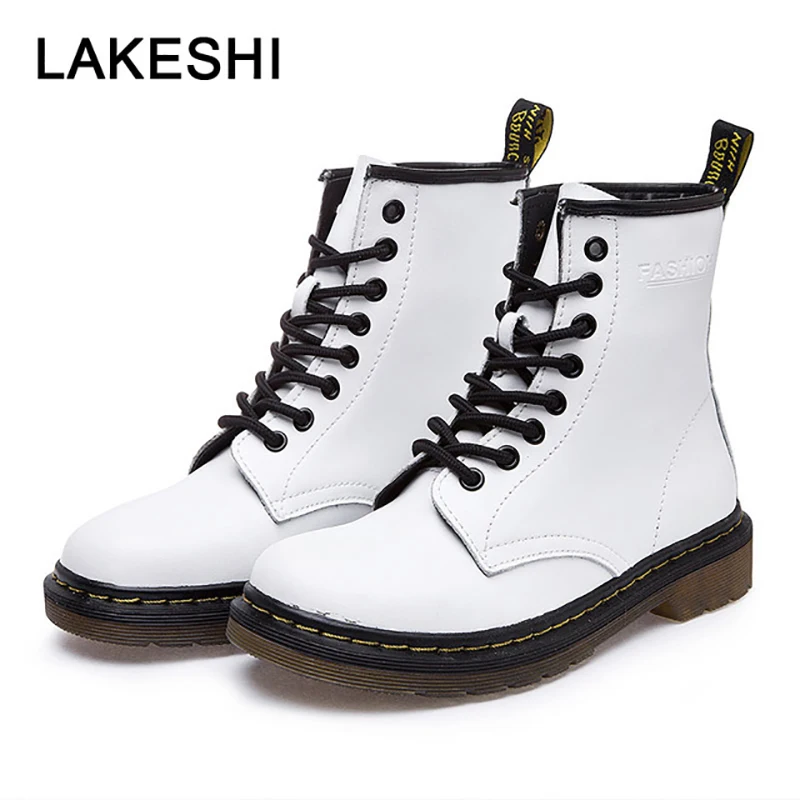 

QUANZIXUAN Genuine Leather Women Boots Ankle Boots Female Autumn Winter Shoes Woman Couple Motorcycle Boots Women Ankle Boots