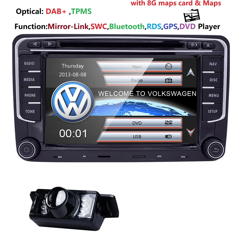 

7" 2Din CAR DVD GPS Navi Speler for VW Passat B6cc Skoda Octavia 2 golf 5 Polo Tiguan Jetta T5 Transporter amarak Seat AutoRadio