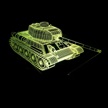 

New Tank Shape 3d Lamp 7 Colorful Touch Remote Control Desk Lamp Lamparas De Mesa 3d Nightlight Lighting Table Lamp
