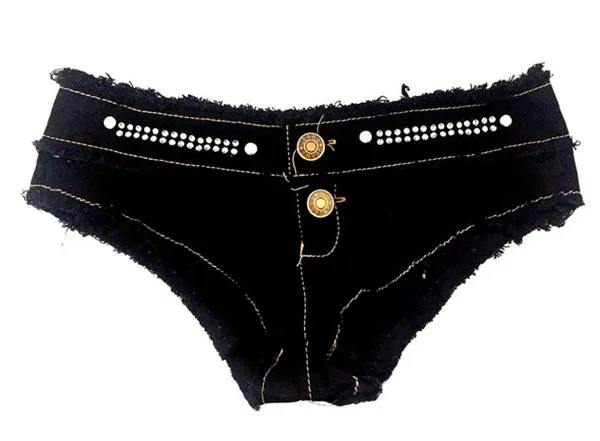 Женские сексуальные короткие джинсовые шорты, короткие джинсовые шорты с низкой талией, короткие джинсовые мини-брюки, женские цветные брюки - Цвет: Черный