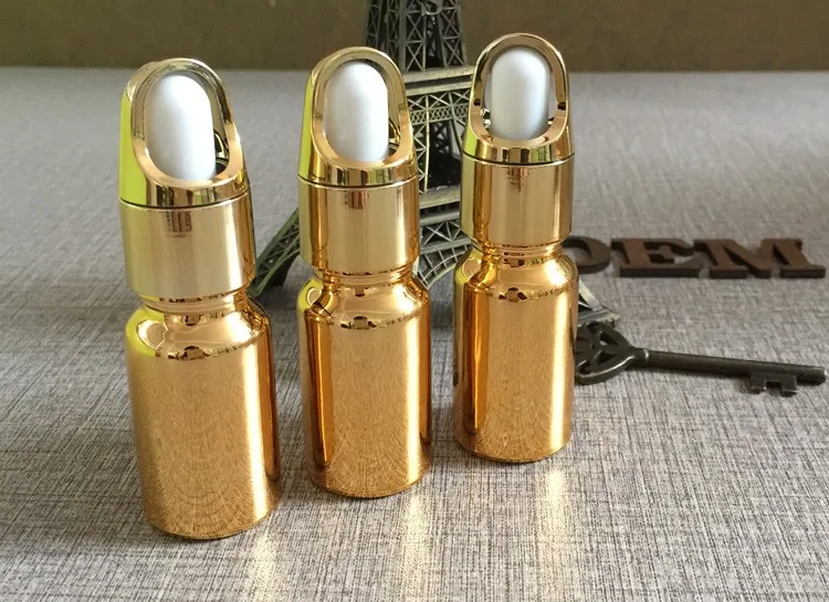 Banhado a Ouro Garrafa de Óleo Conta-gotas de Vidro Cor de Ouro Peças Alta Temperatura Frasco Conta-gotas Essentical Pequeno Atacado 50 10 ml 2 50 peças 10 ml Alta temperatura banhado