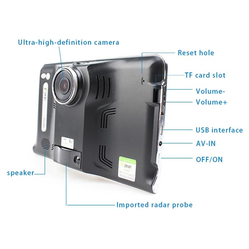 IaotuGo 7 дюймов Android gps детектор радаров планшет DVR навигатор Wifi AV IN FM 16G 512 M объектив 170