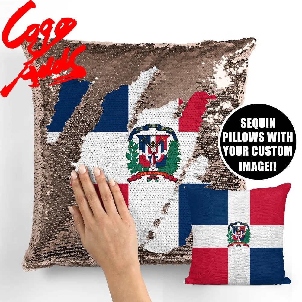 

Dominican Republic decorative throw pillows reversible mermaid sequin pillow case cover dropshipping