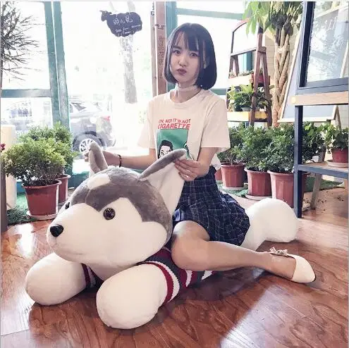

WYZHY New sweater siberian husky doll plush toy doll sofa bedside decoration to send friends and children gifts 90CM
