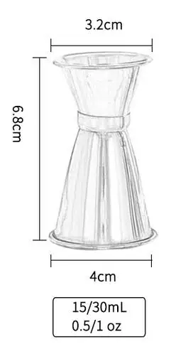 Двухконцевая мерная чашка из нержавеющей стали, разливная металлическая барная чашка oz, мерная чашка для коктейля - Цвет: S