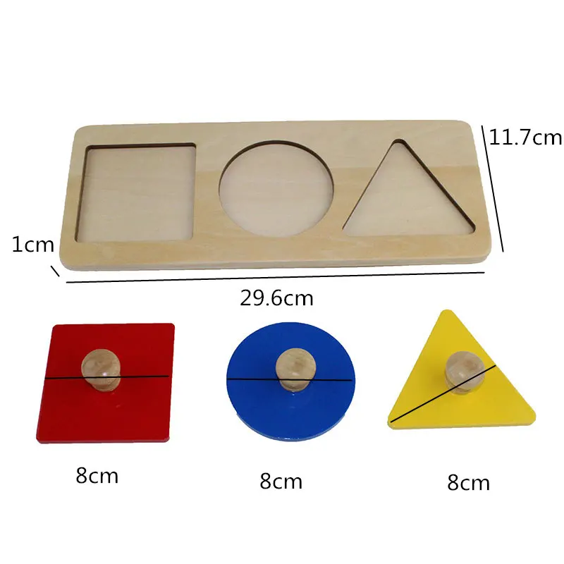 Montessori Infant Baby teaching aids puzzle toy Baby wooden color graphic cognitive Puzzle Preschool teaching aids 24 months