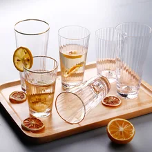 Линия молотка стеклянные чашки для чая кофе вертикальная гофрированная стеклянная чашка Бытовая Питьевая чашка цветочный чай молоко чашка коктейльное стекло