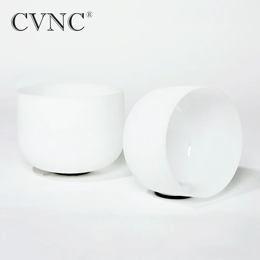 

CVNC 7" 9" Note B C Chakra Frosted Quartz Crystal Singing Bowl