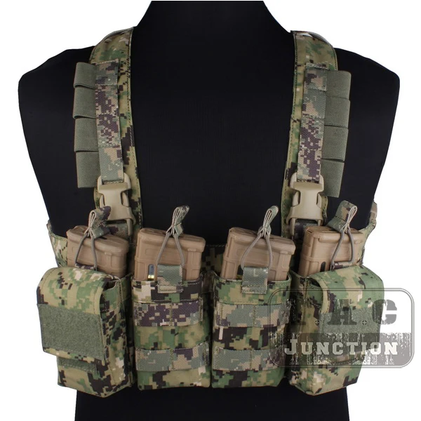 

Emerson Tactical Combat Rapid Assault Chest Rig AOR2 Quick Release Duty Carrier Vest Harness with M4 M16 Mag Magazine Pouches